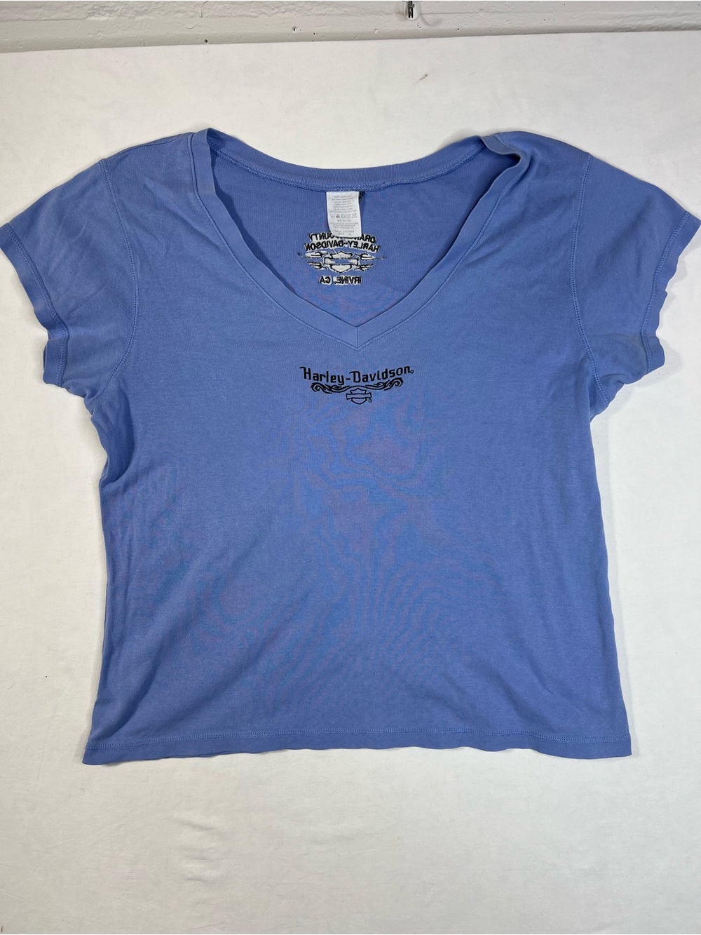 Harley-Davidson Women's Embroidered Periwinkle V-Neck Tee